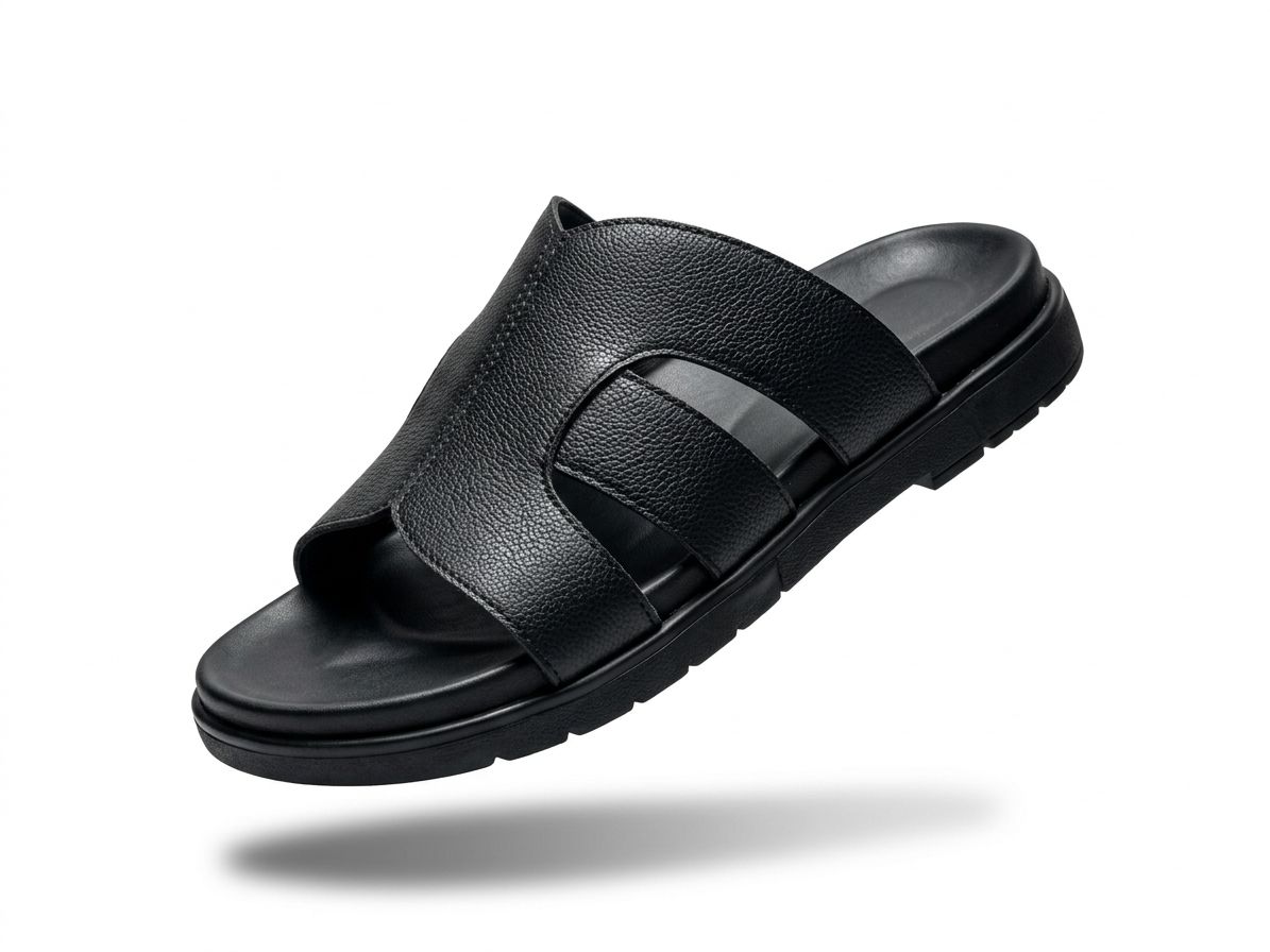 Sargii Elite Leather Slipper | Black Edition |